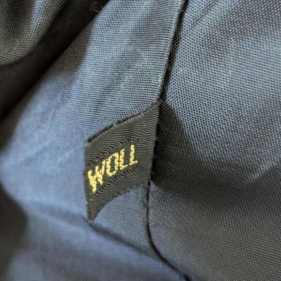 Black Wool Lined Suit Set Blazer & Skirt Made in Poland Size Small Midi Knee - Picture 14 of 16